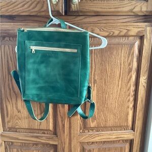Portland Leather Goods Green Leather Backpack